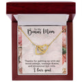 CARDWELRYJewelryTo My Bonus Mom, Thanks for Putting Up Inter Locking Heart CardWelry Gift