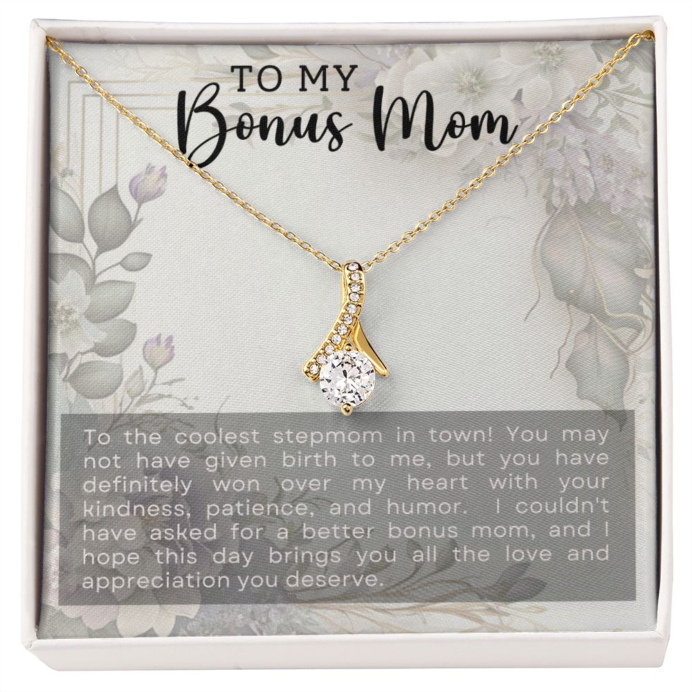 CARDWELRYJewelryTo My Bonus Mom, The Collest Stepmom Alluring Beauty CardWelry Gift