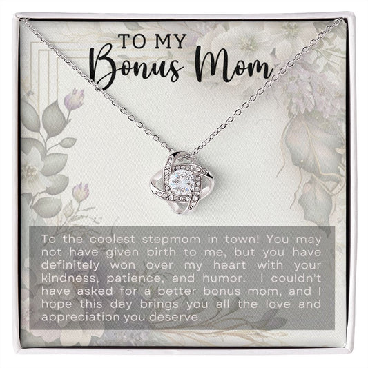 CARDWELRYJewelryTo My Bonus Mom, The Collest Stepmom Love Knot CardWelry Gift