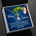 CardWelry To My Darling, To My Soulmate Funny Grinch Stole My Heart Christmas Card Necklace Gift Jewelry