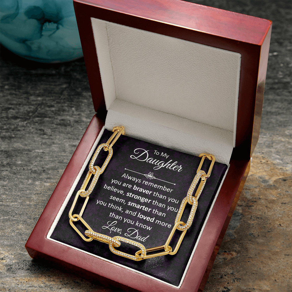 CardWelry To My Daughter, Always Remember, Forever Linked Necklace Jewelry