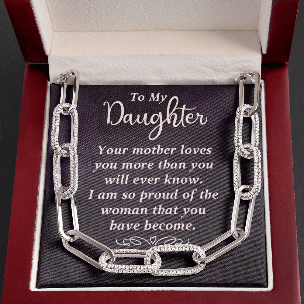 CardWelry To My Daughter, I am proud of the woman you have become. Forever Linked Necklace Jewelry