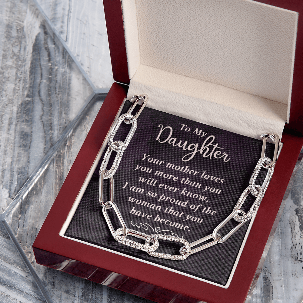 CardWelry To My Daughter, I am proud of the woman you have become. Forever Linked Necklace Jewelry