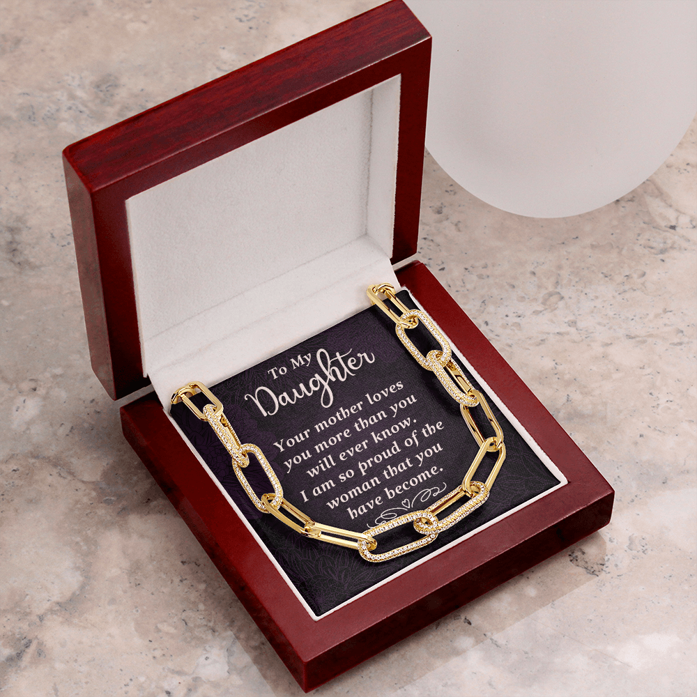 CardWelry To My Daughter, I am proud of the woman you have become. Forever Linked Necklace Jewelry