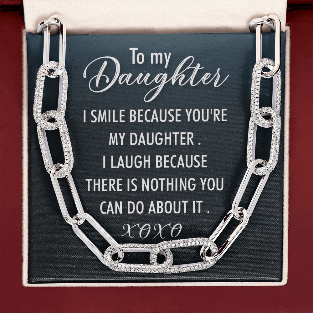 CardWelry To My Daughter. I smile Because You're My Daughter, Forever Linked Necklace Jewelry