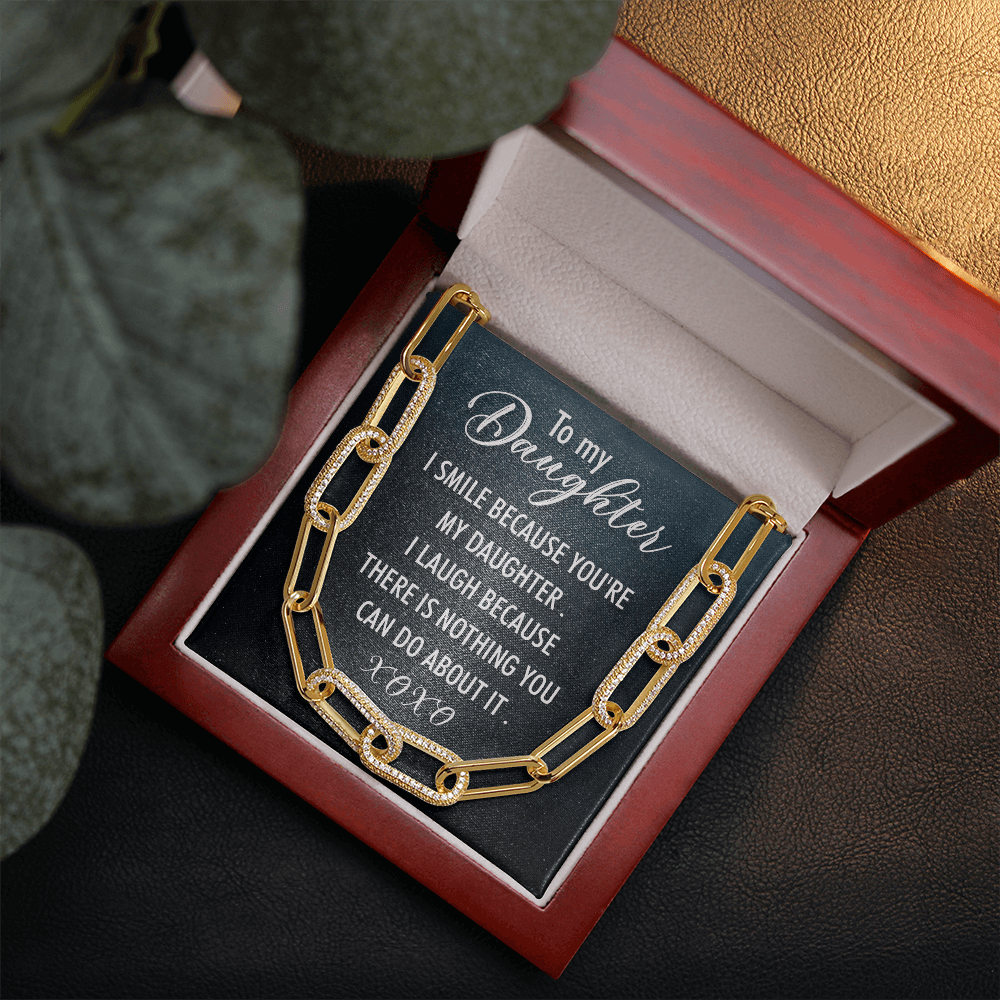 CardWelry To My Daughter. I smile Because You're My Daughter, Forever Linked Necklace Jewelry