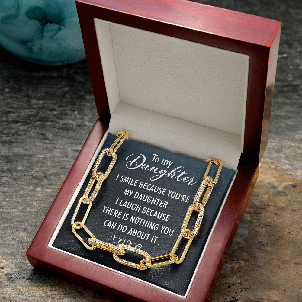 CardWelry To My Daughter. I smile Because You're My Daughter, Forever Linked Necklace Jewelry