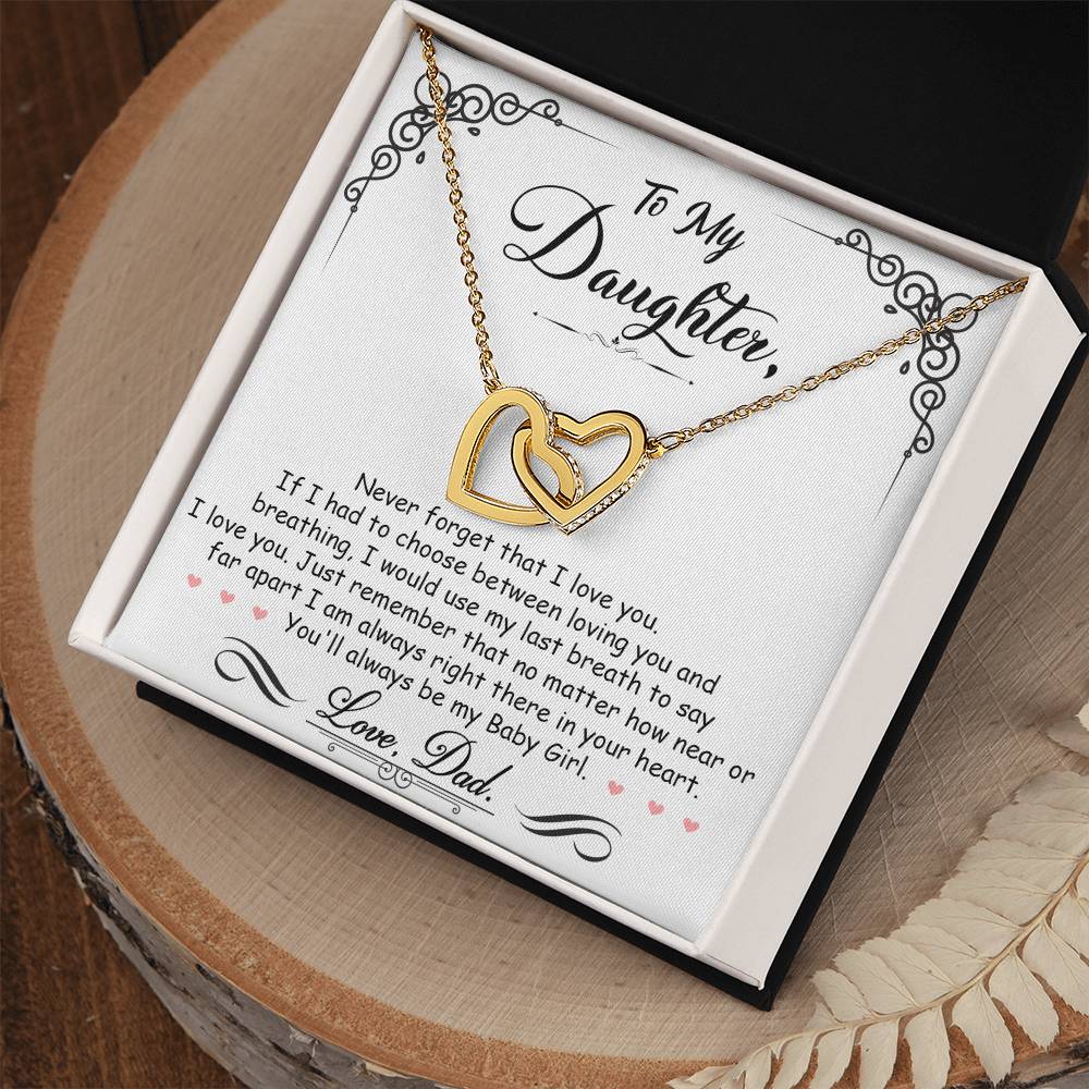 CARDWELRYJewelryTo My Daughter, I'm Always Right Here In Your Heart - Interlocking Hearts Necklace