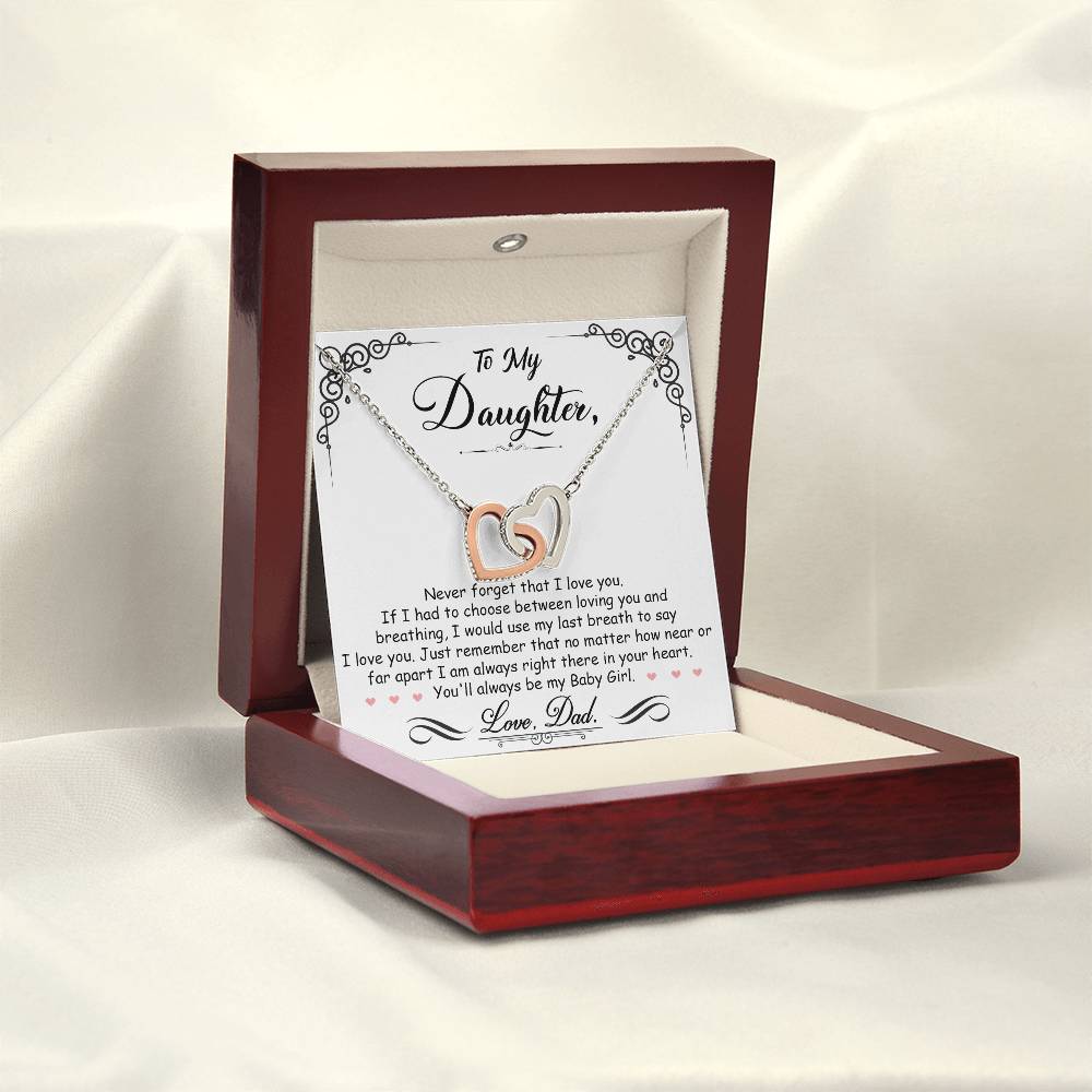 CARDWELRYJewelryTo My Daughter, I'm Always Right Here In Your Heart - Interlocking Hearts Necklace