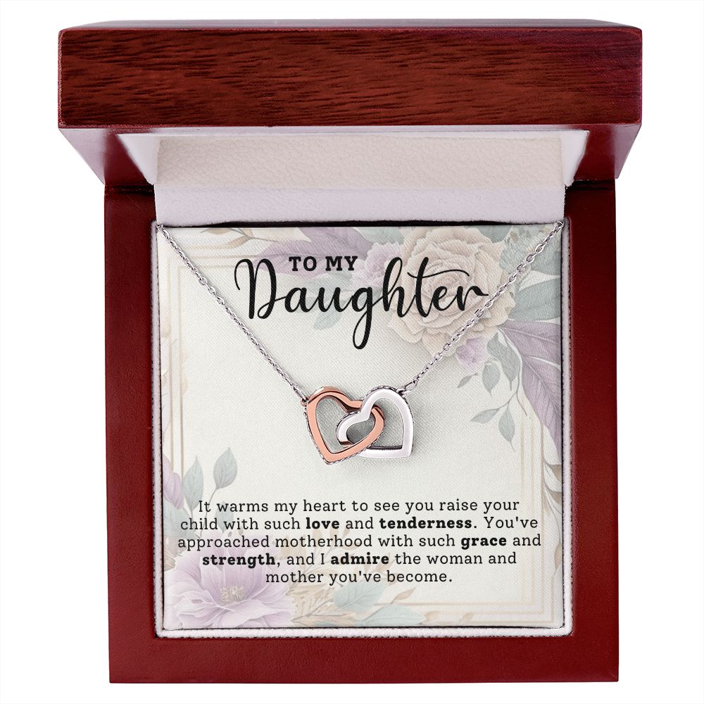 CARDWELRYJewelryTo My Daughter, It Warms My Heart Inter Locking Heart CardWelry Gift