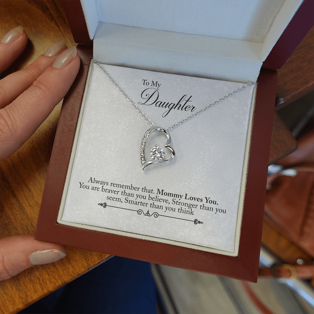 CardWelry To My Daughter Love Necklace Gift from Mom, Always remember Mommy Loves You, Necklace for Daughter Gift from Mommy Jewelry