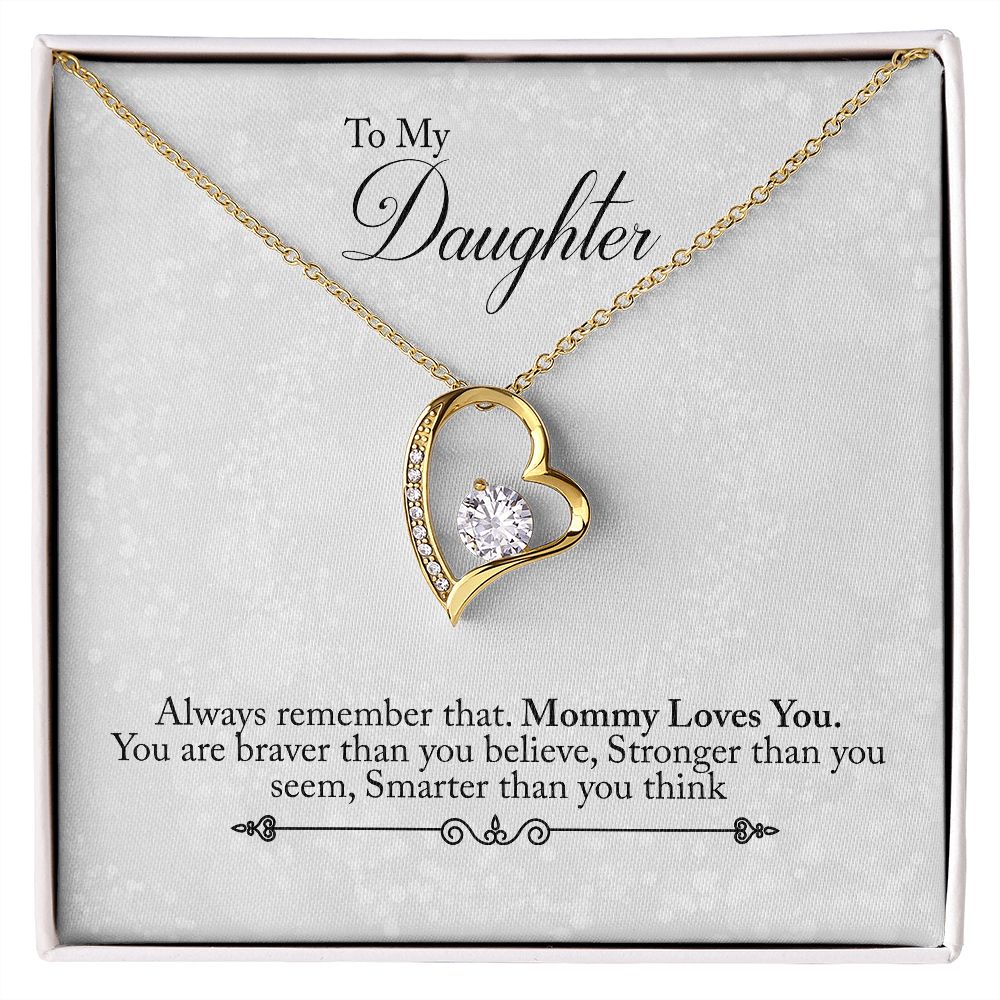 CARDWELRYJewelryTo My Daughter Love Necklace Gift from Mom - Always Remember Mommy Loves You. Necklace for Daughter Gift from Mommy V2