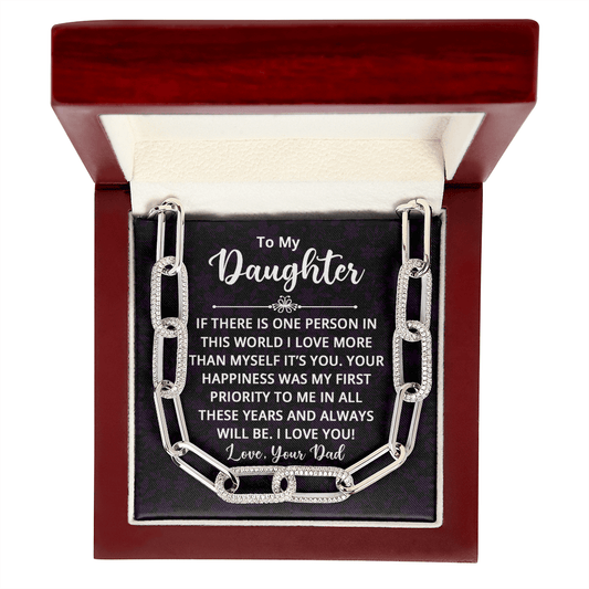 CardWelry To My Daughter. Love your Dad Forever Linked Necklace Jewelry