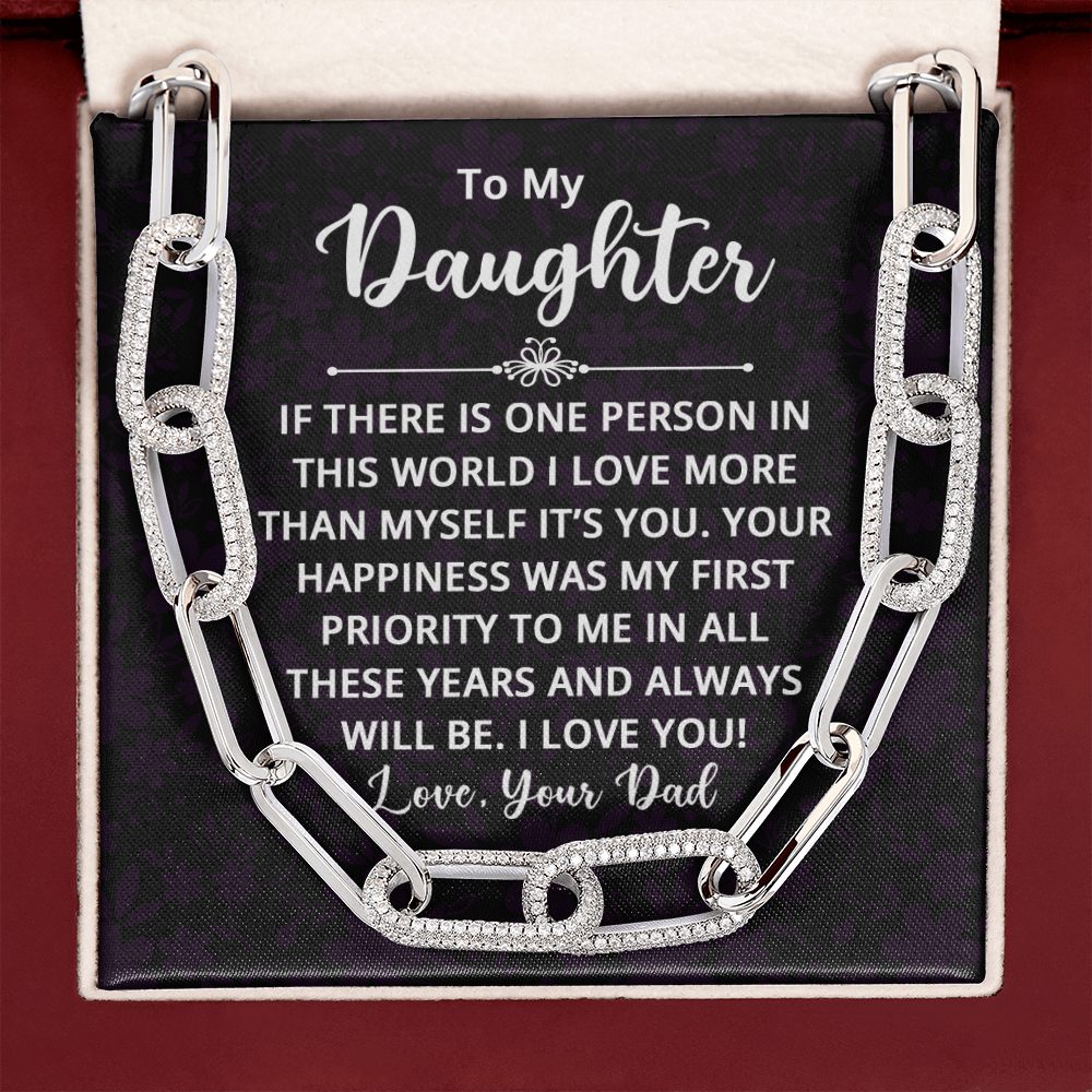 CardWelry To My Daughter. Love your Dad Forever Linked Necklace Jewelry