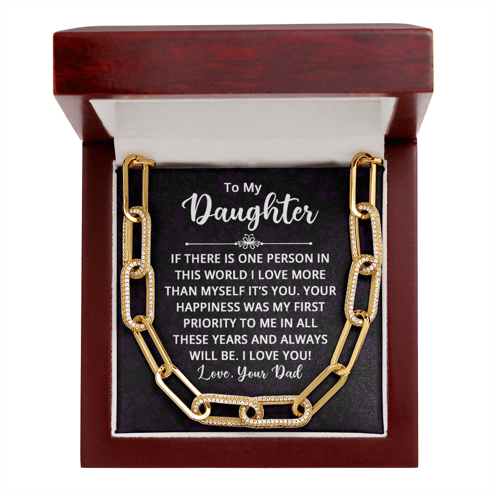 CardWelry To My Daughter. Love your Dad Forever Linked Necklace Jewelry