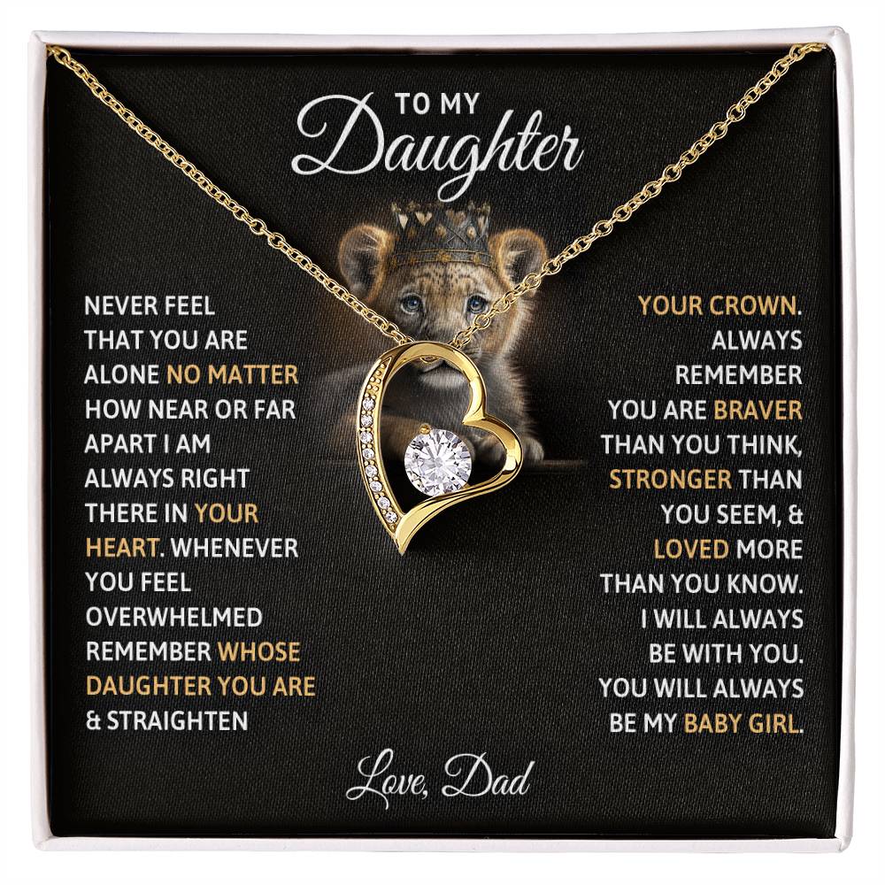 CARDWELRYJewelryTo My Daughter, You Will Always Be My Baby Girls White Gold Forever Love Necklace