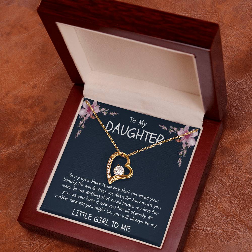 CARDWELRYJewelryTo My Daughter, You Will Always be my Little Girl White Gold Forever Love Necklace