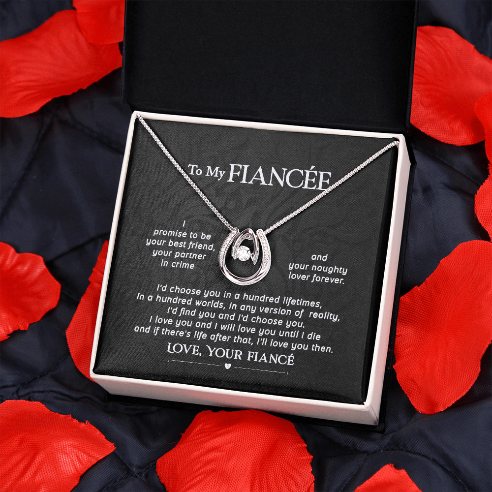 CardWelry To My Fiancée Lucky Destiny Necklace Gift from Fiancé, Valentine Gifts for Fiancée Jewelry