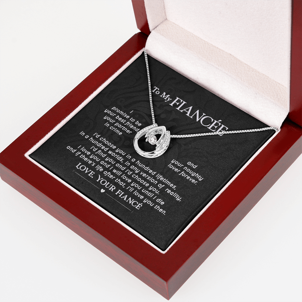 CardWelry To My Fiancée Lucky Destiny Necklace Gift from Fiancé, Valentine Gifts for Fiancée Jewelry