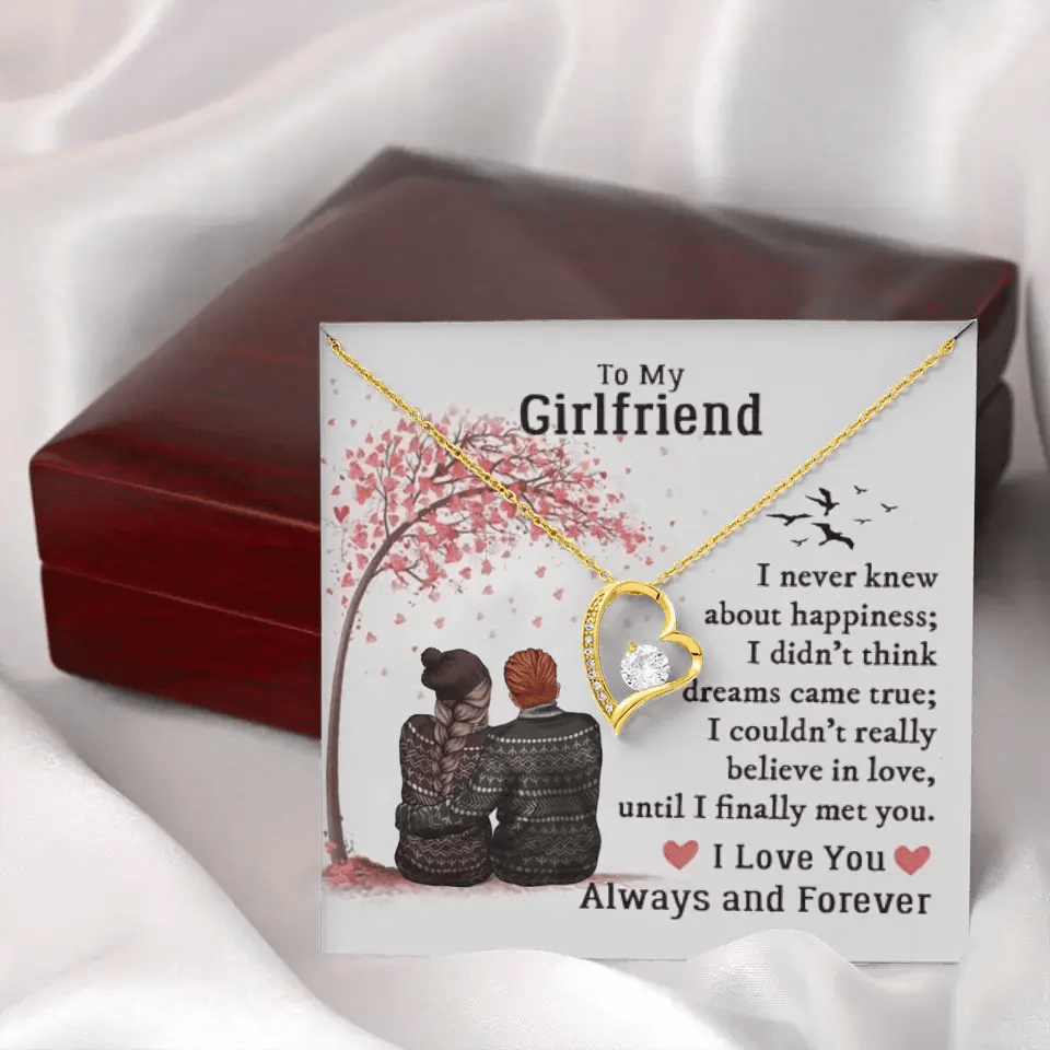 CARDWELRYCustomizerTo My Girlified Forever Love Necklace Gift Personalized Message Card, Girlfriend Gifts for Christmas