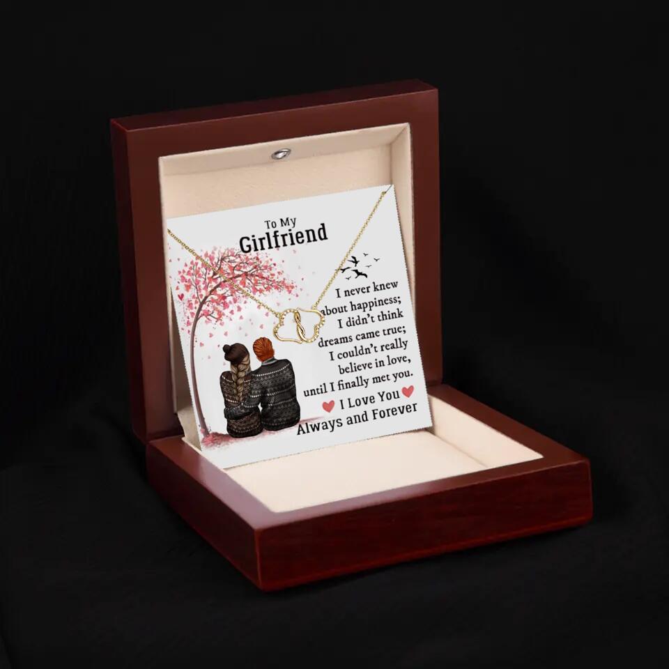 CardWelry To My Girlified Necklace Gift Personalized Message Card I Never Knew About Happiness Customizer