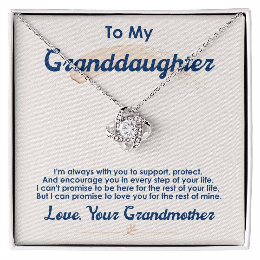 CARDWELRYJewelryTo My Granddaughter, I Love You For The Rest Of My Life Love Knot Necklace Gift