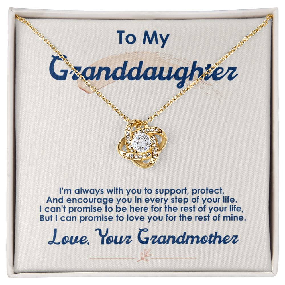 CARDWELRYJewelryTo My Granddaughter, I Love You For The Rest Of My Life Love Knot Necklace Gift