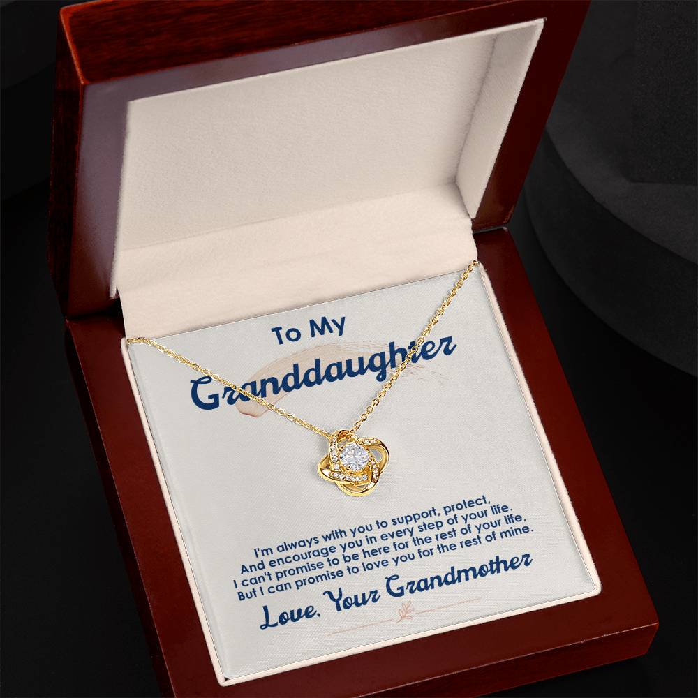 CARDWELRYJewelryTo My Granddaughter, I Love You For The Rest Of My Life Love Knot Necklace Gift