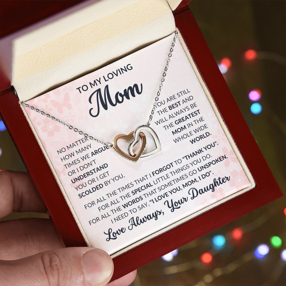 CARDWELRYJewelryTo My Loving Mom, For All The Time I Forgtot to Thank You Inter Locking Heart CardWelry Gift