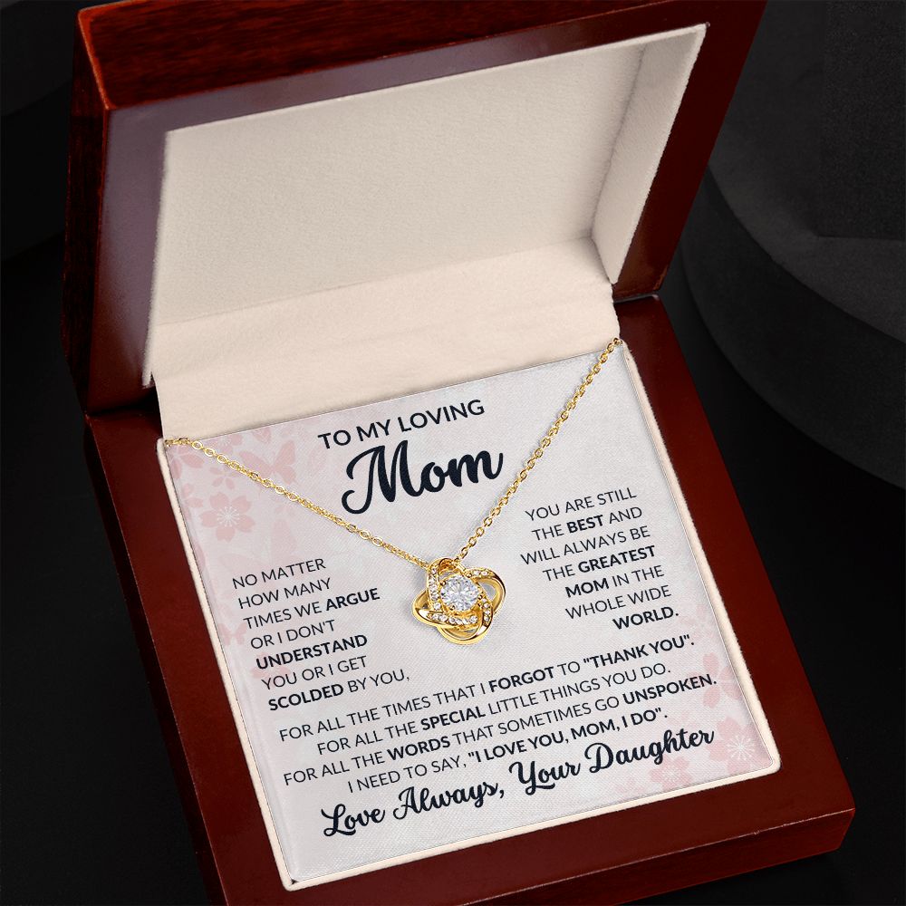 CARDWELRYJewelryTo My Loving Mom, For All The Time I Forgtot to Thank You Love Knot CardWelry Gift