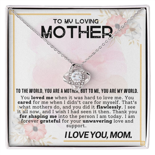 CARDWELRYJewelryTo My Loving Mother, You Are My World Love Knot CardWelry Gift