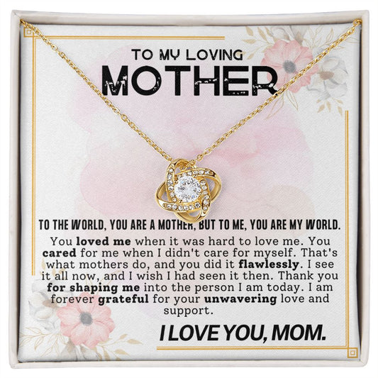 CARDWELRYJewelryTo My Loving Mother, You Are My World Love Knot CardWelry Gift