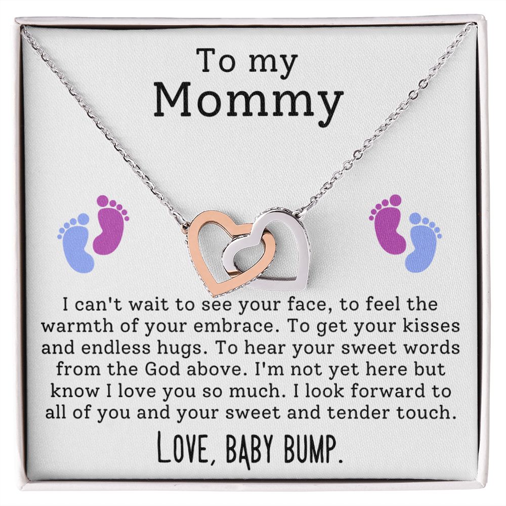 CARDWELRYJewelryTo My Mommy, I can't Wait to See Your Face Inter Locking Heart CardWelry Gift