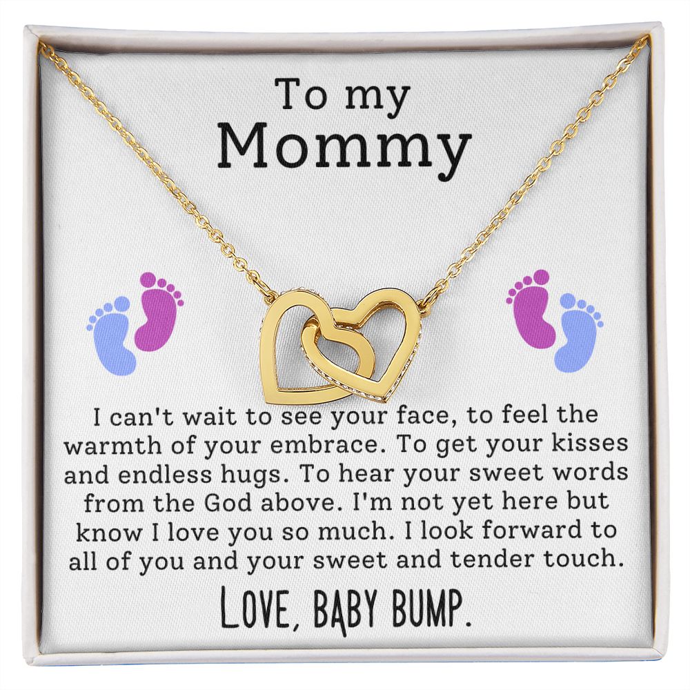 CARDWELRYJewelryTo My Mommy, I can't Wait to See Your Face Inter Locking Heart CardWelry Gift