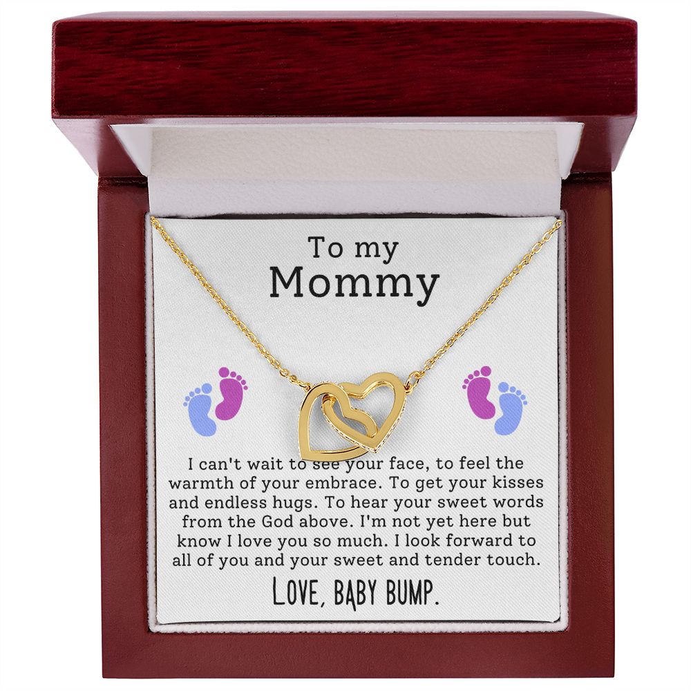 CARDWELRYJewelryTo My Mommy, I can't Wait to See Your Face Inter Locking Heart CardWelry Gift