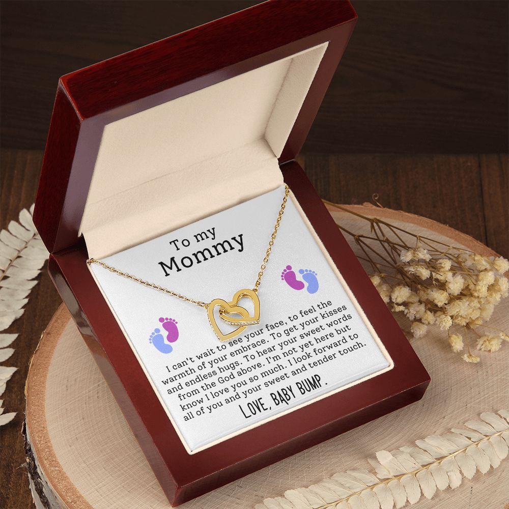 CARDWELRYJewelryTo My Mommy, I can't Wait to See Your Face Inter Locking Heart CardWelry Gift