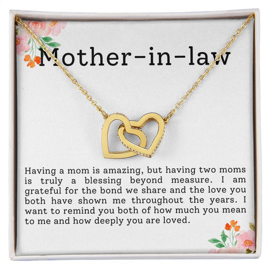 CARDWELRYJewelryTo My Mother-In-Law, I am Greateful Inter Locking Heart CardWelry Gift