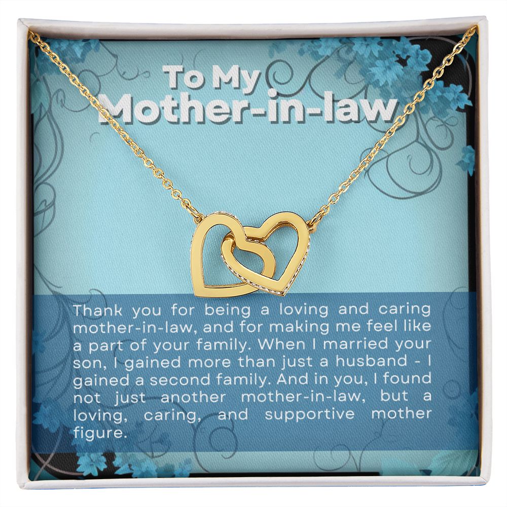 CARDWELRYJewelryTo My Mother-In-Law, thank you for being Inter Locking Heart CardWelry Gift