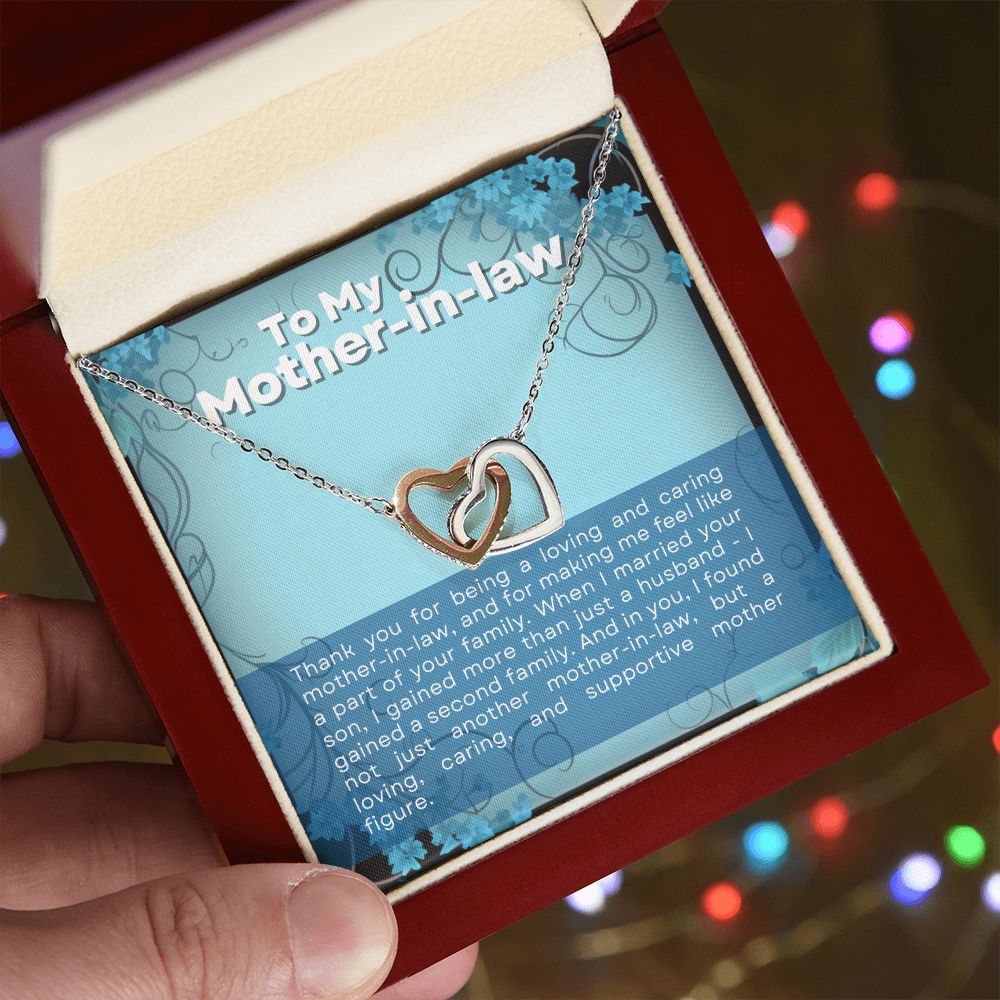 CARDWELRYJewelryTo My Mother-In-Law, thank you for being Inter Locking Heart CardWelry Gift