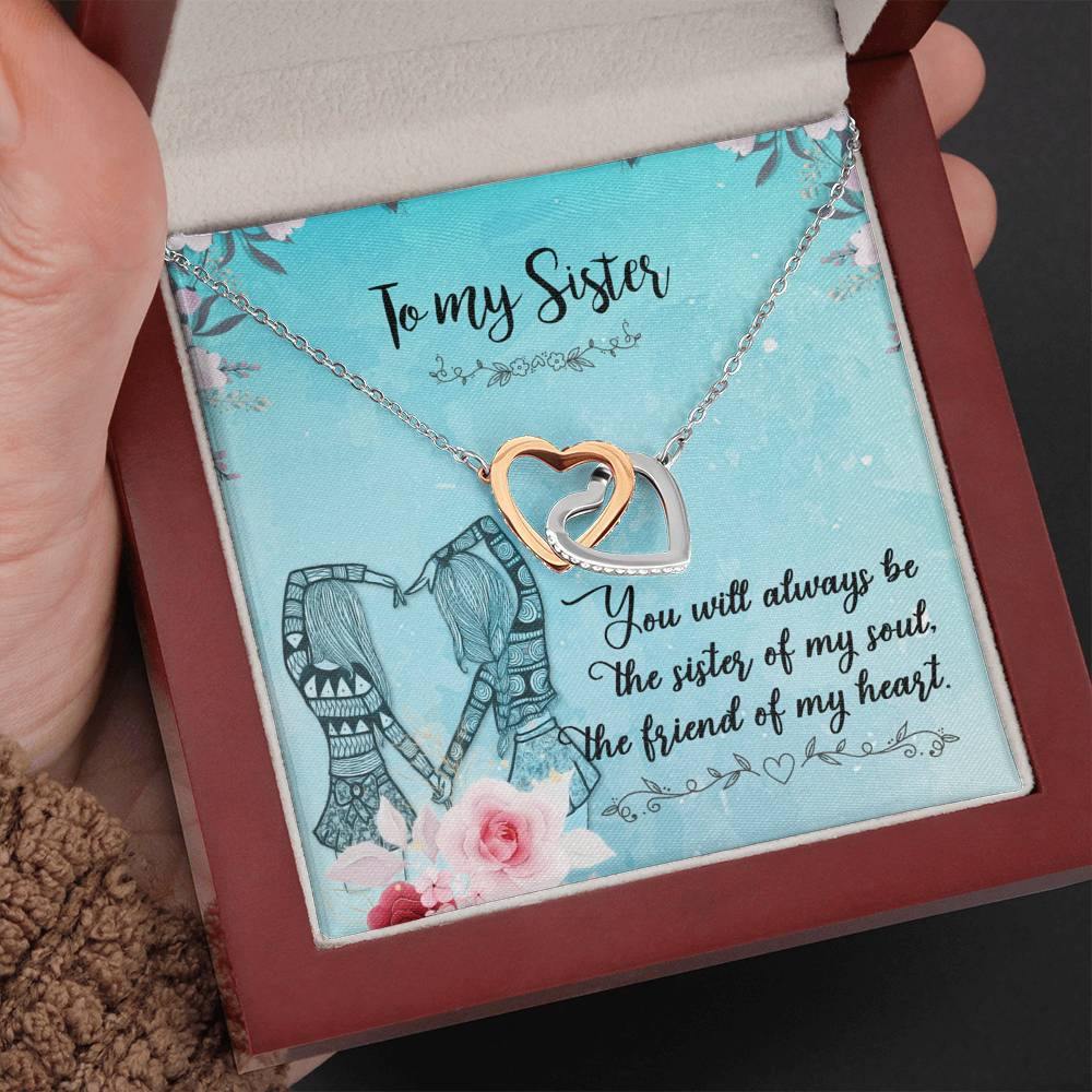 CardWelry To my Sister Necklace Gift Jewelry Mahogany Style Luxury Box