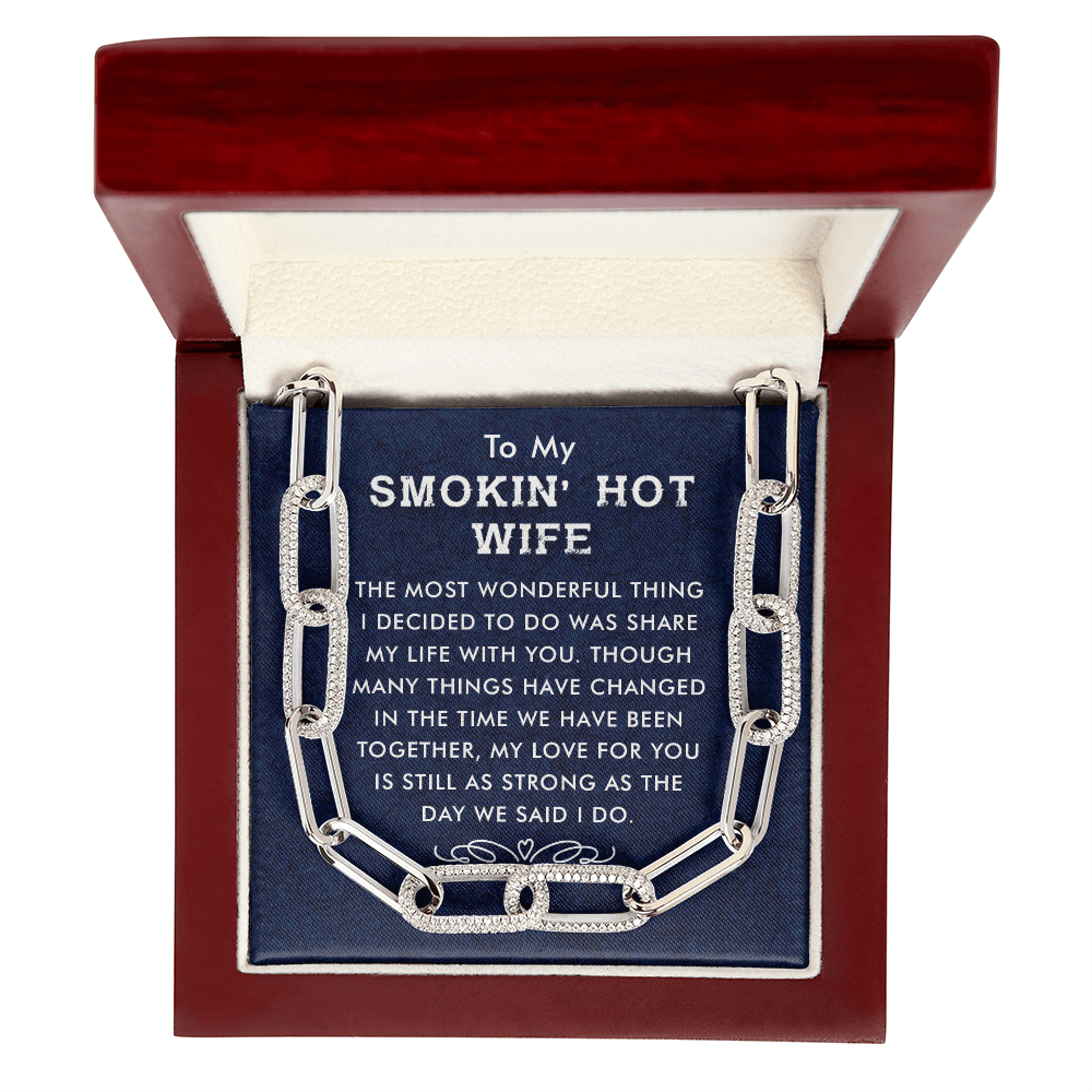 CardWelry To my Smokin' Hot Wife Forever Linked Necklace Jewelry