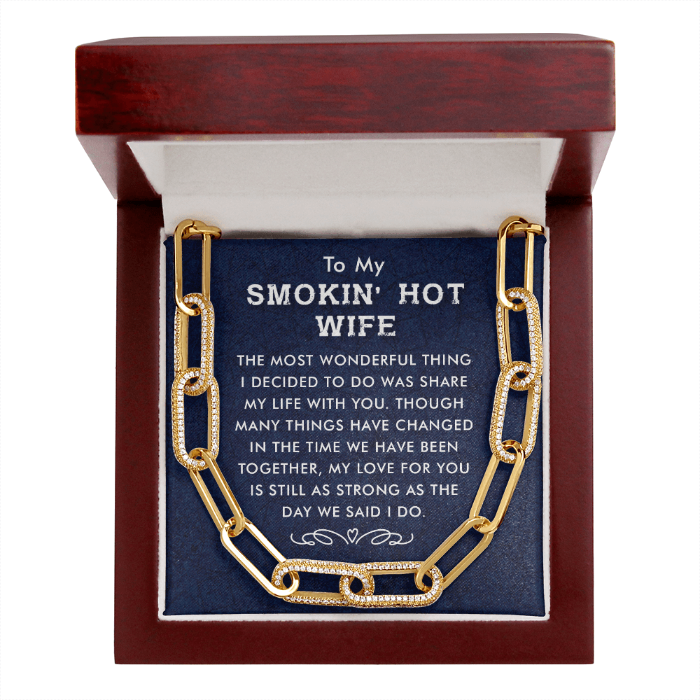 CardWelry To my Smokin' Hot Wife Forever Linked Necklace Jewelry