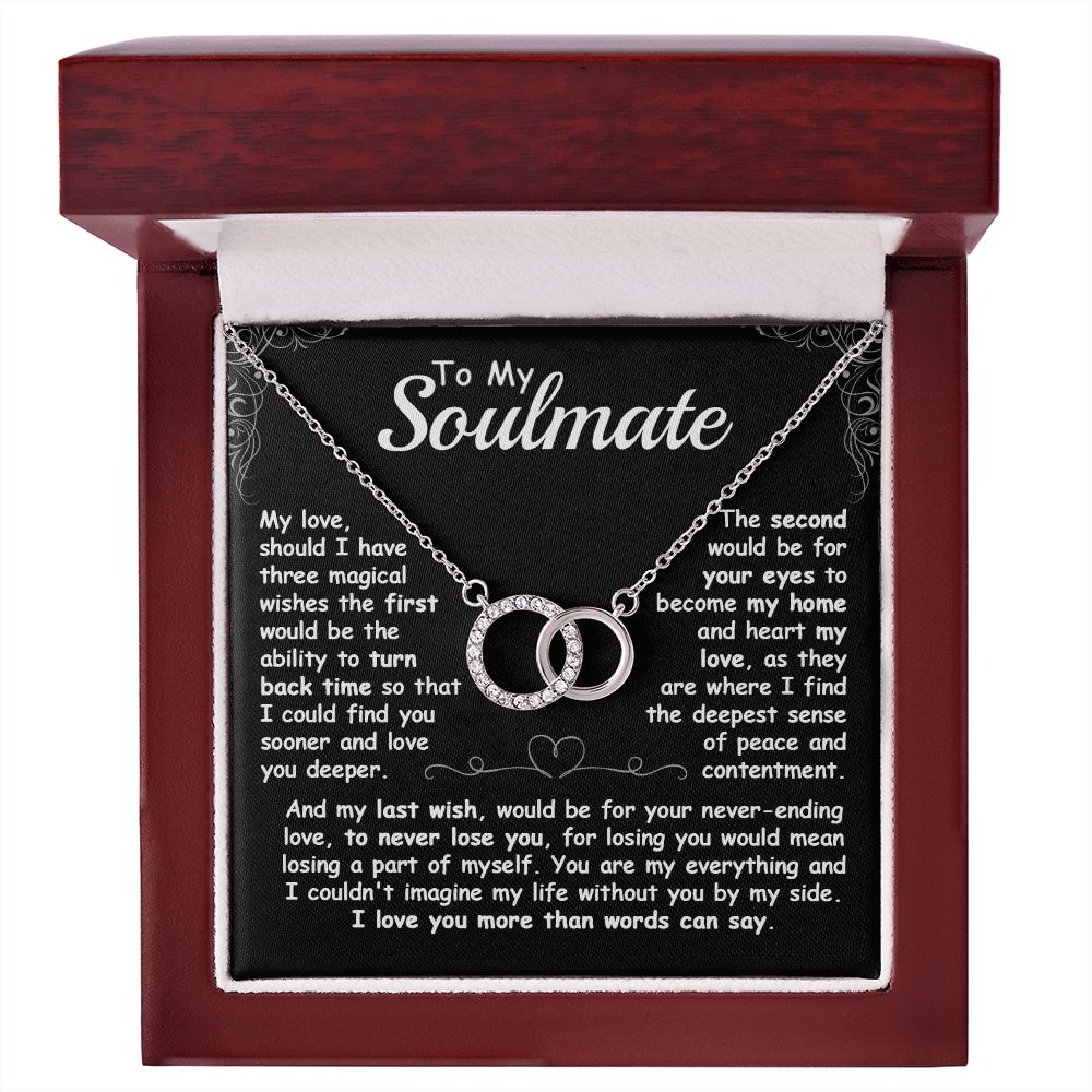 CardWelry To My Soulmate, If I Have Three Magical Wishes The Perfect Pair Necklace Gift for her Jewelry Luxury Box w/LED