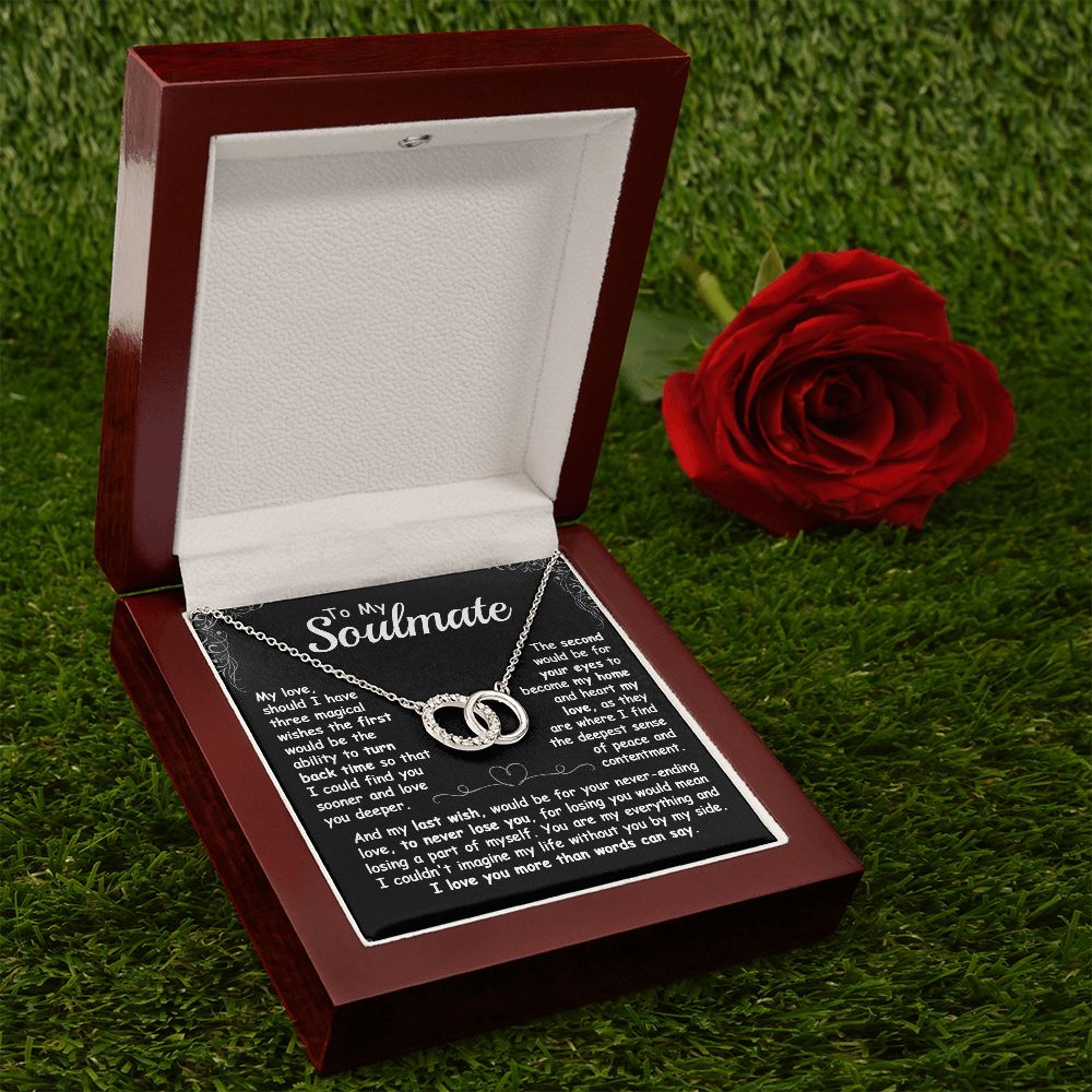 CardWelry To My Soulmate, If I Have Three Magical Wishes The Perfect Pair Necklace Gift for her Jewelry