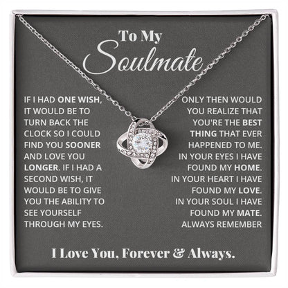 CARDWELRYJewelryTo My Soulmate, In Your Heart I Found My Love Love Knot Necklace Gift