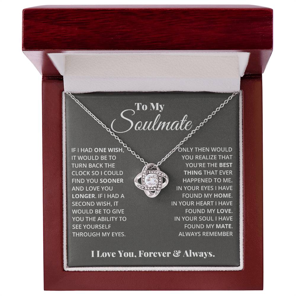 CARDWELRYJewelryTo My Soulmate, In Your Heart I Found My Love Love Knot Necklace Gift