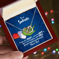 CardWelry To My Soulmate Necklace, Funny Grinch I Stole Your Heart Christmas Card Jewelry