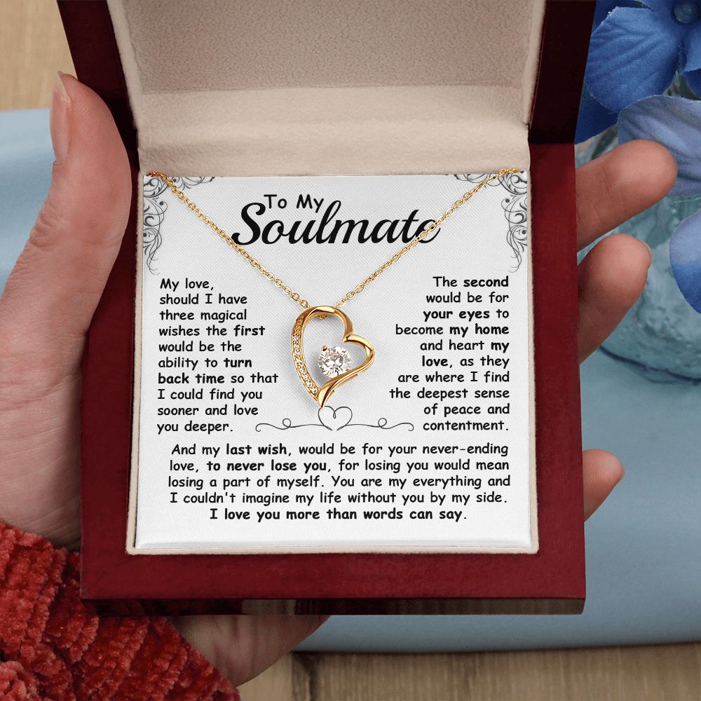 CardWelry To My Soulmate, Should I Have Three Magical Wishes Forever Love Necklace Gift for her Jewelry