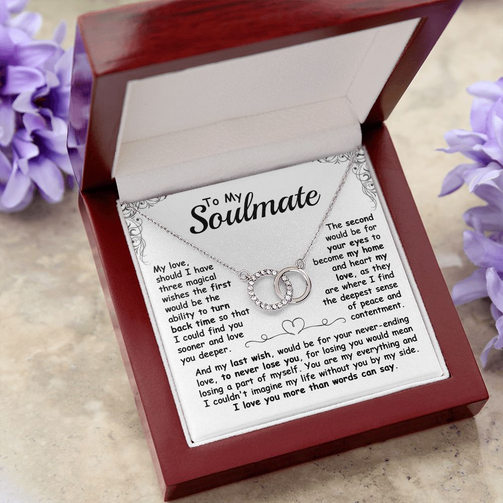 CardWelry To My Soulmate, should I Have Three Magical Wishes The Perfect Pair Necklace Gift for her Jewelry