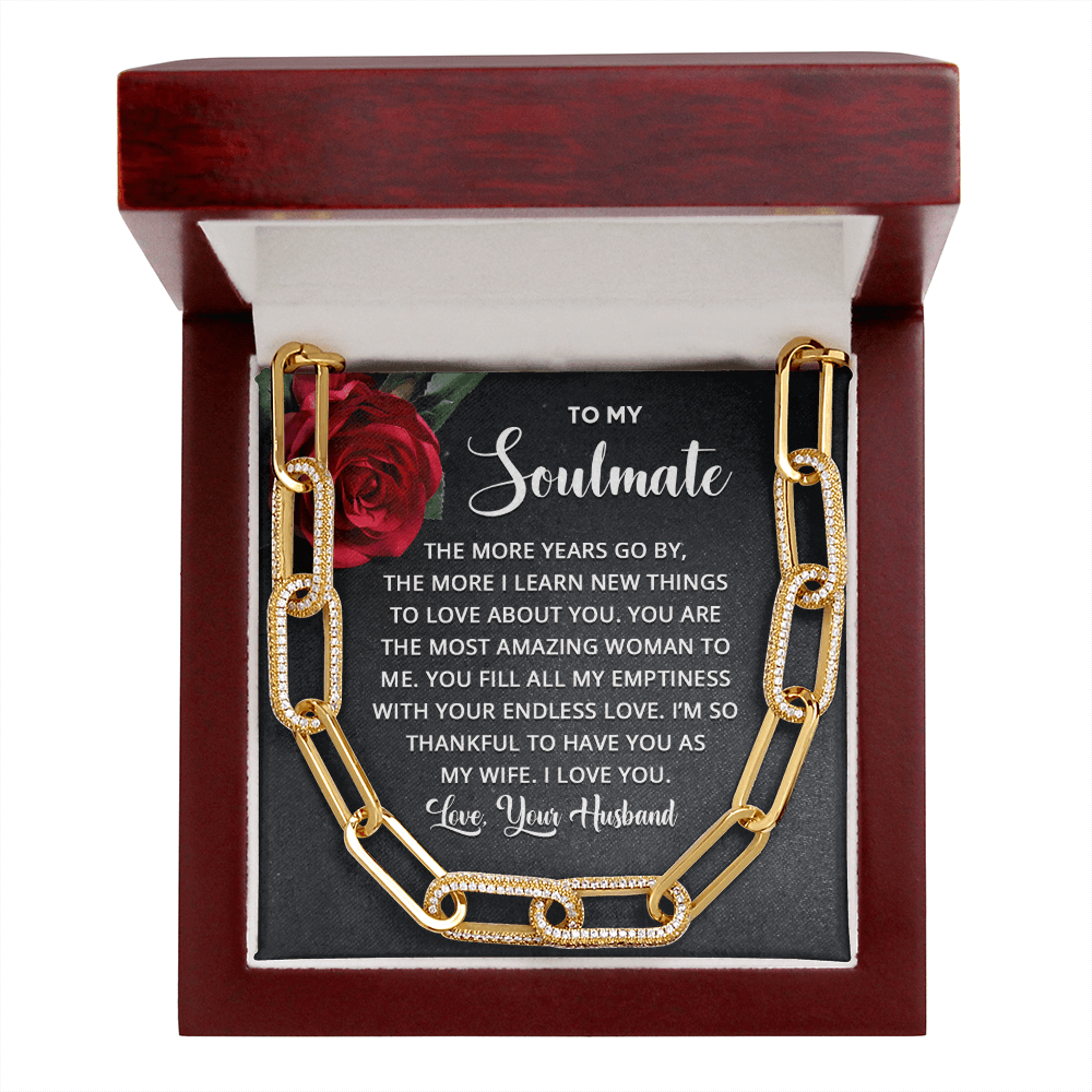 CardWelry To My Soulmate, You fill All My Emptiness With Your Endless Love. Love, Your Husband Forever Linked Necklace Jewelry